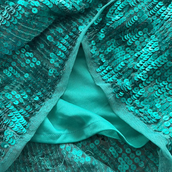 ASOS green one shoulder sequin dress sz6 NWT - Picture 6 of 6